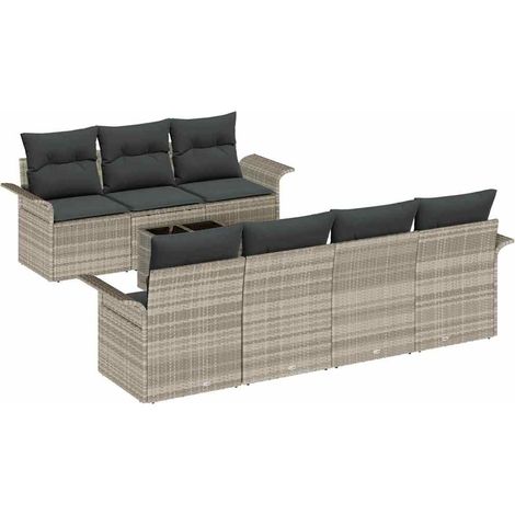 Maison Exclusive - Set Divano da Giardino 8 pz 7-Numero di posti (1/5)