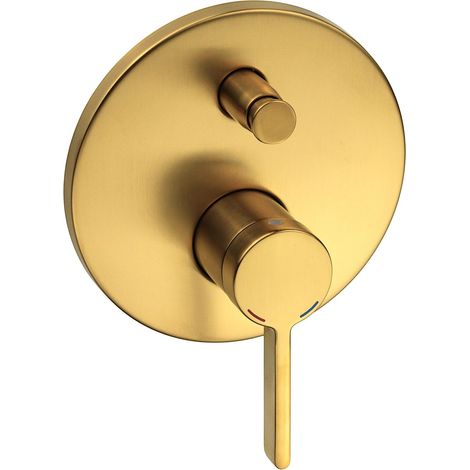 Einbau-Duscharmatur mit Einhebelmischer, 2-Wege-Funktion, integriertem Duschkopf in gebürstetem Gold Pollini Lumea LT70002142W Gebürstetes Gold (1/3)