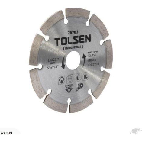 DISQUE DIAMANT COURONNE SEGMENTE'E 125x22.2 EN13236 TOLSEN