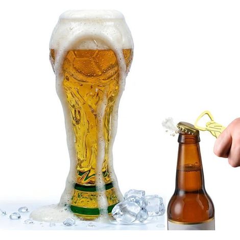 Chope bière verre 600 ml – Motif ballon football – Thème Coupe du Monde – Cadeau fête (1/5)