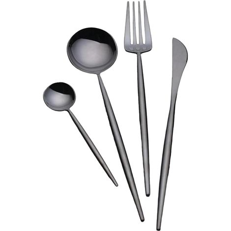 Abert set 16 pz posate Porto black acciaio inox 18/c PVD nero