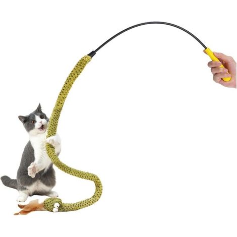 Interactive snake-shaped cat toy