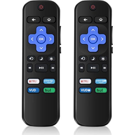 Confezione da 2 telecomandi di ricambio per TV Roku (compatibili con i modelli TCL Roku/Onn Roku/Insignia Roku/Hisense Roku/Sharp Roku/Element Roku) (non adatti ai modelli Roku Stick e Box)