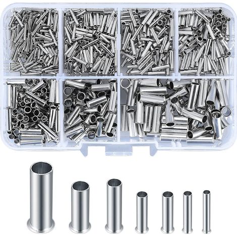 750 Pièces Embouts de Câble Non Isolés, 10-22 AWG Connecteurs à Bout Bornes, Terminaison à Sertir Cosses de Fil en Cuivre pour Projets D'électrique, 10-22 AWG (1/5)