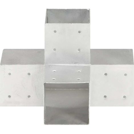 Connecteur de poteau en X pour 4 poutres bois sabot métal galvanisé 101 x 101 mm (1/5)