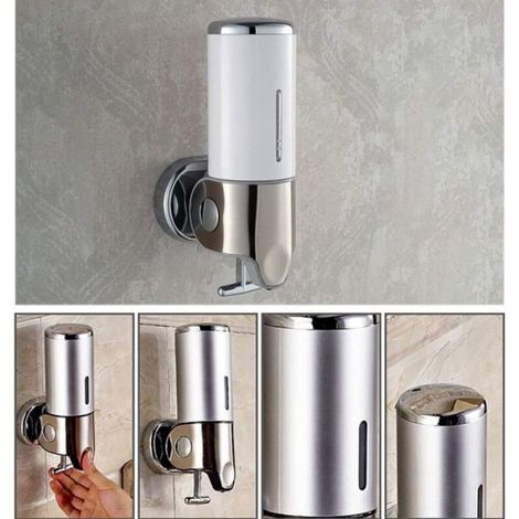 Distributeur de Savon - 500 ml - Acier Inoxydable Brossé et ABS - Mural - Salle de Bain Toilette Douche - 1 Pièce (1/5)