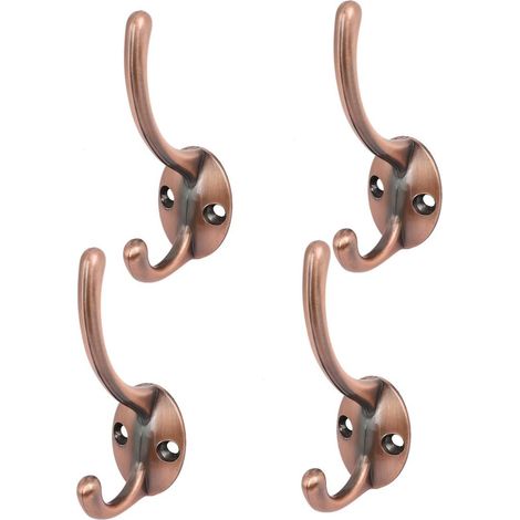 4Stk Schalfzimmer Gewand Handtuch Hängen Jahrgang Stil Double Hänger Haken DE (1/4)