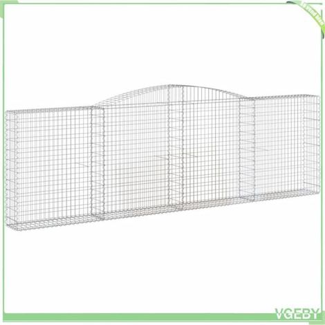 Panier de gabions arqué - FAFEICY - 153526 - 400x30x120/140 cm - Fer galvanisé - Fil 3,5 mm (1/4)