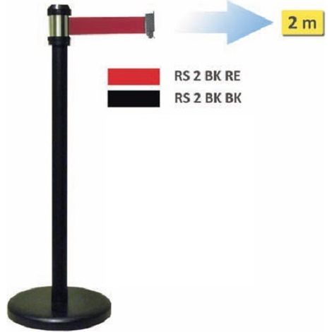 POSTE NEGRO CINTA ROJA, 2 MT. METALWORKS RS2BKRE (1/2)