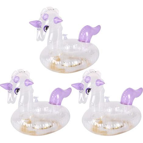 3 Pcs Porte-Boissons Gonflables Shambres De La Coupe Gonflable Flottante De La Licorne (1/2)
