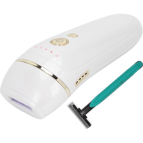 Épilateur électrique portable à lumière pulsée (IPL) pour aisselles, dos, jambes et bras, sans douleur, 110-240 V, blanc, prise européenne. (1/5)