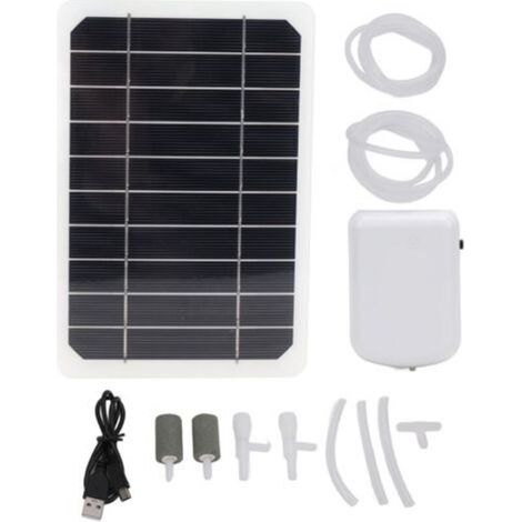 Aérateur d'étang solaire 2000 mAh Rechargeable Faible bruit Résistant à l'eau Oxygénateur d'étang solaire pour aquariums Hydroponie,DUBUNS (1/4)
