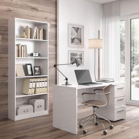 Bureau 3 tiroirs 138x60x74 cm blanc