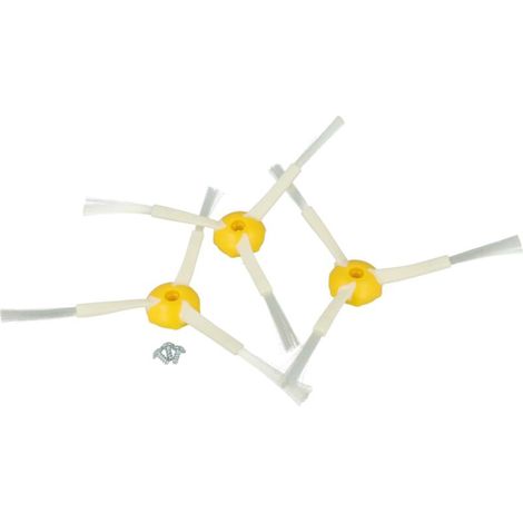 BRAVIX 3x Brosse latérale compatible avec iRobot Roomba 555, 560, 562, 563, 564, 565, 570, 580, 581, 590 robot aspirateur - Lot de brosses, blanc (1/3)