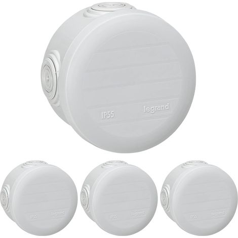 Lot de 4 Boîte De Dérivation Entrées Pré-Défonçables Fermeture Enclipsage Matériau Sans Halogène Intérieur Extérieur