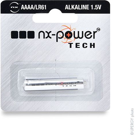 NX - Pile alcaline blister x1 LR61 - AAAA Nx-Power Tech 1.5V 625mAh (1/2)