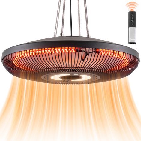 Outsunny 2000 W Hanging Electric Patio Heater with LED Light, IP65, Black (1/5)
