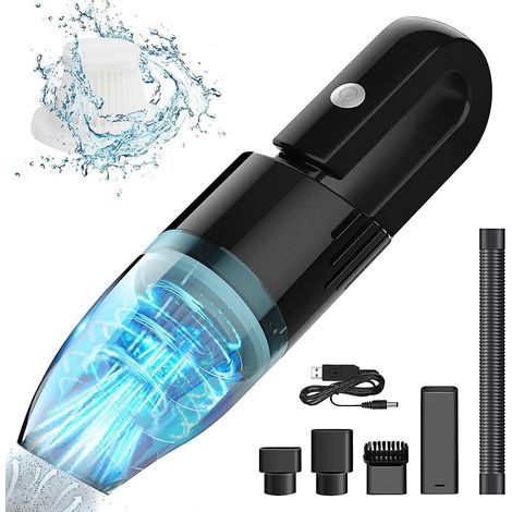 aspirateur Main Sans Fil, Aspirateur De Voiture Portable 2 2000mah Avec Filtre Lavable Et 3 Buses, 40w 4500pa Aspirateur De Table Puissant Pour (1/5)