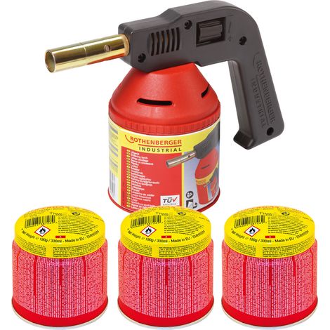 ROTHENBERGER Industrial RoFlame Premium Lötlampe 1.750 °C inkl. 3x C200 Kartusche 330 ml mit ILL System - 1500004630