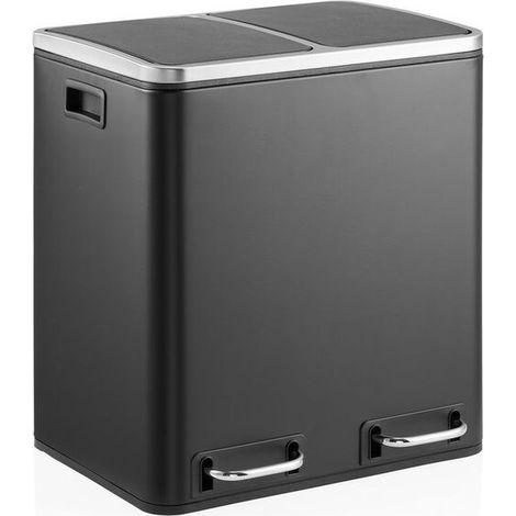 [NEUWERTIG] B-Ware hjh OFFICE Mülleimer Abfalleimer Clean 9 schwarz Mülltrennung 2 x 15 Liter innen (1/2)