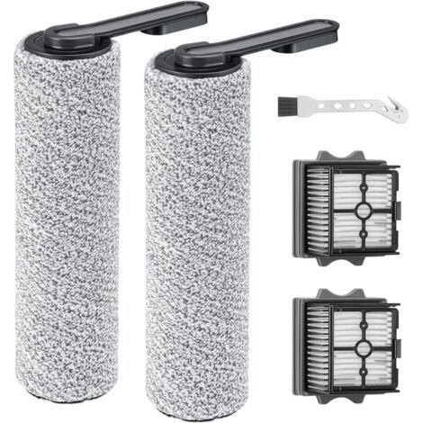 Rouleau de brosse de rechange et Filtre HEPA Pour Tineco Floor One S5 Combo aspirateur humide et sec, 2 filtres+2 rouleaux de brosse+ 1 brosse de nettoyage
