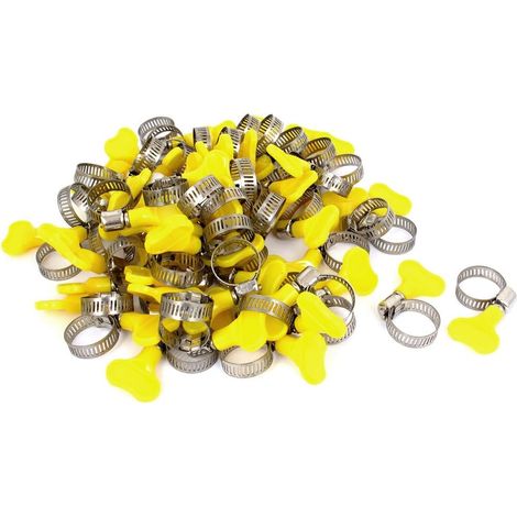 Simple 13mm-19mm Palette Métallique Clip Clé Type Schlauchschelle 100 Pièces