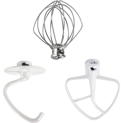 Juego de accesorios para procesador de alimentos, 3 piezas, accesorios de cocina con batidor K45WW, gancho para masa K45DH y batidor plano K45B para preparar una variedad de deliciosos platos como pas