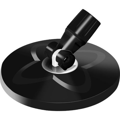Tête de balai à disque rotatif en plastique noir, interchangeable avec une tête de balai à disque en acier inoxydable.