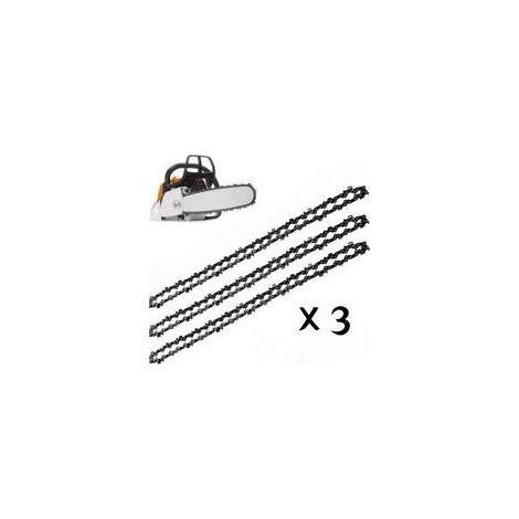 Lot de 3 chaînes de tronçonneuse 20 pouces – 76 maillons – Pas de 325' – Acier importé pour coupe lisse et rapide (1/4)