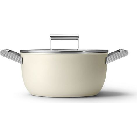 Faitout crème mat 24cm + couvercle - Smeg - CSF2412CRM (1/5)