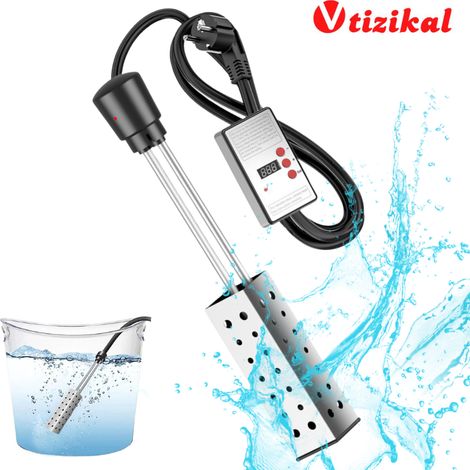 Tragbarer elektrischer Tauchsieder, 3000 W, Edelstahl 304, Thermometer, Temperaturregelung – Sonstige (1/4)