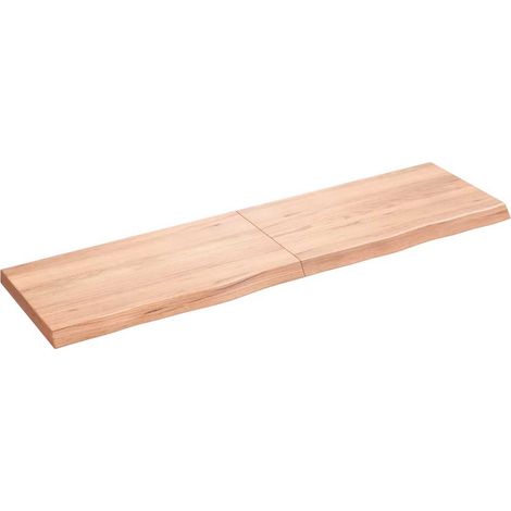Tischplatte Hellbraun 180x50x(2-6)cm Massivholz Eiche Behandelt