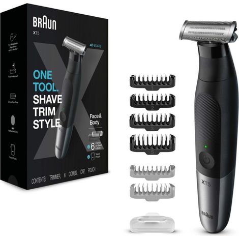Braun XT5200 (V2) Präzisions Trimmer, Körperhaartrimmer, Bartschneider abwaschbar Schwarz, Silber (1/5)