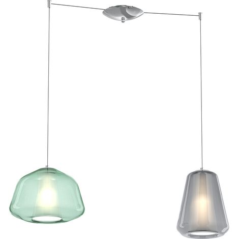 Lampadario Contemp Double Skin Metallo Cromo Vetro Ag Multicolor 2 Luci E27