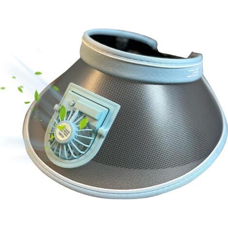 Laufkappe für Damen in Lake Blue mit Schirm und integriertem, per USB aufladbarem Ventilator. (1/4)