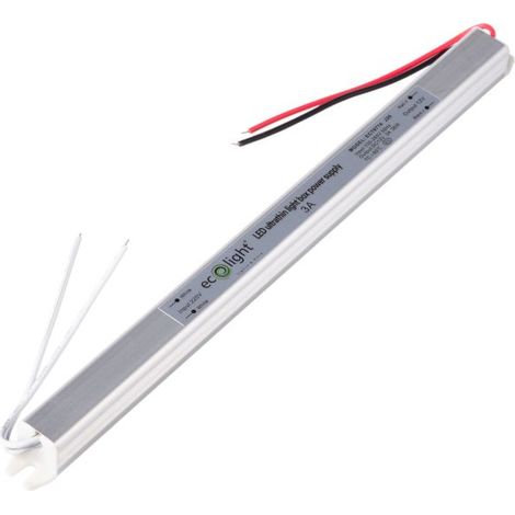 Schlankes LED-Möbelnetzteil 36W 12V DC 3A IP20 260x18x17