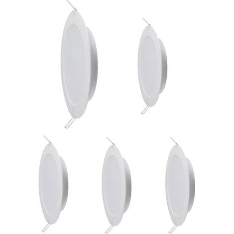 V-Tac – Lot de 5 spots LED encastrables extra-plats 18W ronds – Blanc froid 6500K – Pour encastrement plafond – IP20 – 1980 lm (1/5)