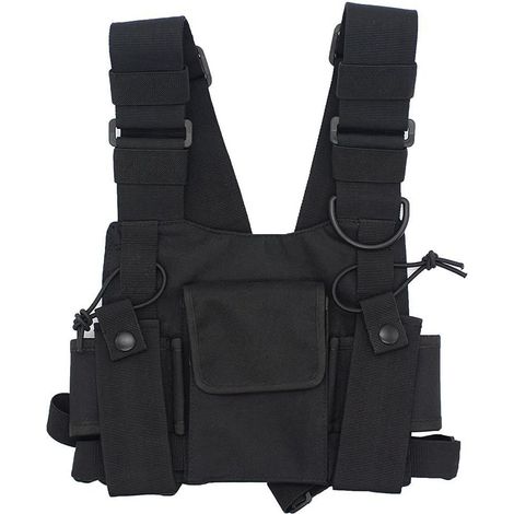 Tracolla per radio, custodia, giubbotto fondina per ricetrasmittenti (equipaggiamento di soccorso) (Nero) (1/4)