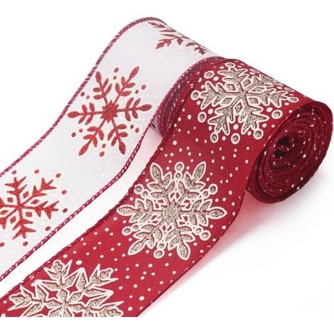 Sangles décoratives rouges de Noël faites à la main (2 pièces) (1/2)
