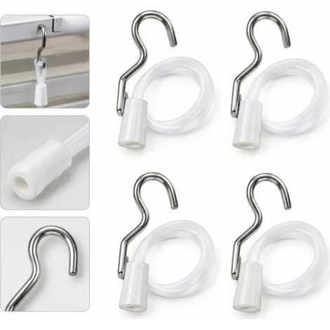 1 Pièce Lot de 4 Jeu de Pièces de Réparation Métallique Argent pour Store Vénitien, Crochet S et Tube Caoutchouc, Accessoire de Remplacement (1/5)