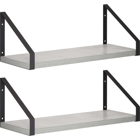Scaffali da parete 2 pz Grigio Cemento 40 x 16 x 15,5 cm vidaXL (1/5)
