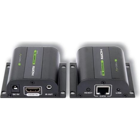 Estensore HDMI Full HD fino a 60m con cavo Cat.5e/6/6a/7, con ricevitore IR, nero, Techly EXT-E70I (1/5)