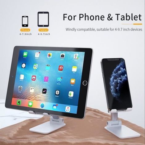 Support Téléphone Bureau, Portable Support pour Smartphone de Table Ajustable Universel Aluminium Support Téléphone Bureau - NOIR (1/4)