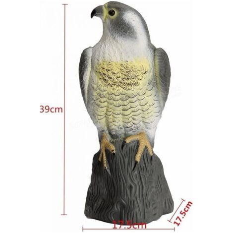 Großer, realistischer Falkenattrappe beim Graben, realistische Greifvogel-Gartenstatue zur Schädlingsbekämpfung, Katzen- und Vogelabwehr, Teichdekoration (1/4)