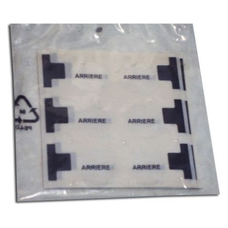 Planche de 66 etiquettes ARRIERE pour bouton poussoir diam 22mm SCHNEIDER ZBY1106 (1/2)