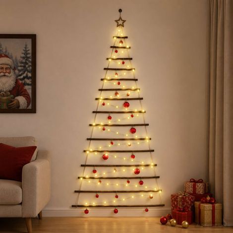 vidaXL Árbol de Navidad colgante con bolas 210 cm 130 LED (1/5)