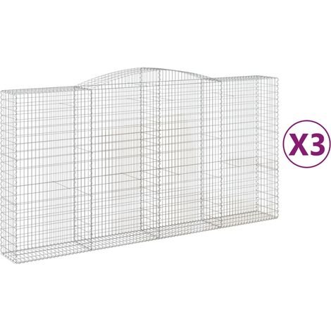 Maison Exclusive - Paniers à gabions arqués 3 pcs 400x50x200/220 cm Fer galvanisé