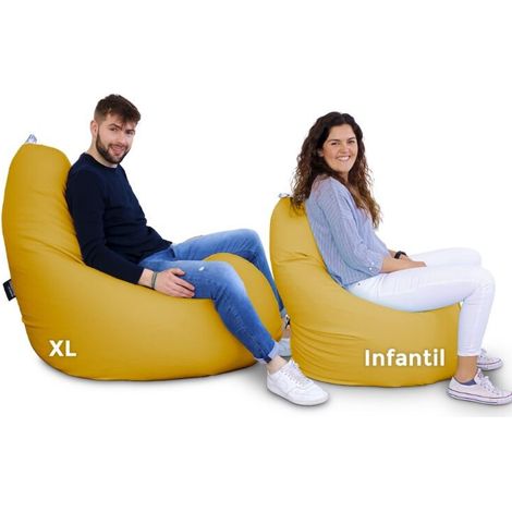 Pouf Poire Relax Similicuir Moutarde Enfant Moutarde
