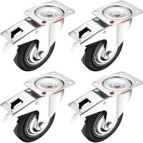 4-Pack 6-Zoll-Lenkrad mit Bremse, Schwenkplatte, 331 lbs. Tragfähigkeit je (22f94d57ebea9f125184ff97 (1/5)