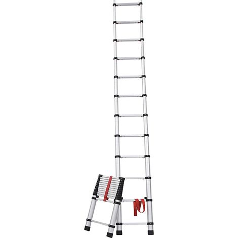 Escalera profesional telescópica - 13 peldaños - 3,55 m